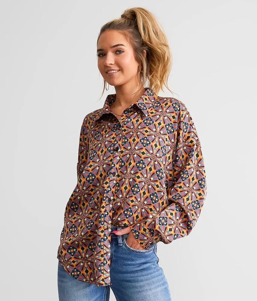 Retro Satin Blouse