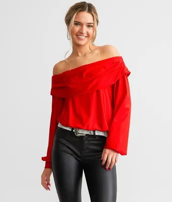 Willow & Root Draped Sheen Top