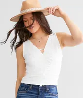 Willow & Root Faux Pearl Mesh Tank Top