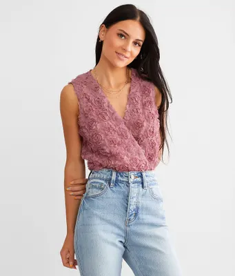 Willow & Root Rosette Surplice Tank Bodysuit