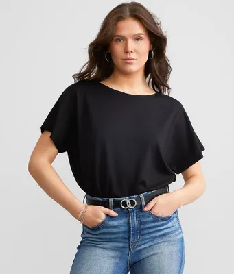 Buckle Black Dolman Top