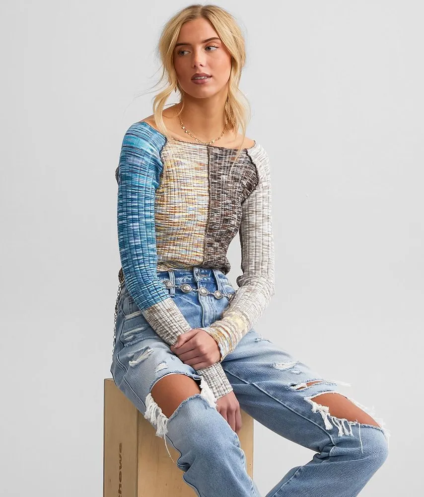 Ribbed Color Block Top