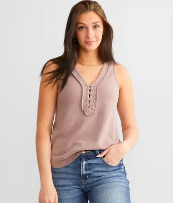 BKE Lace-Up Tank Top