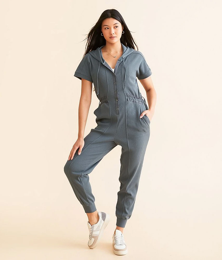 Hooded Henley Jumpsuit