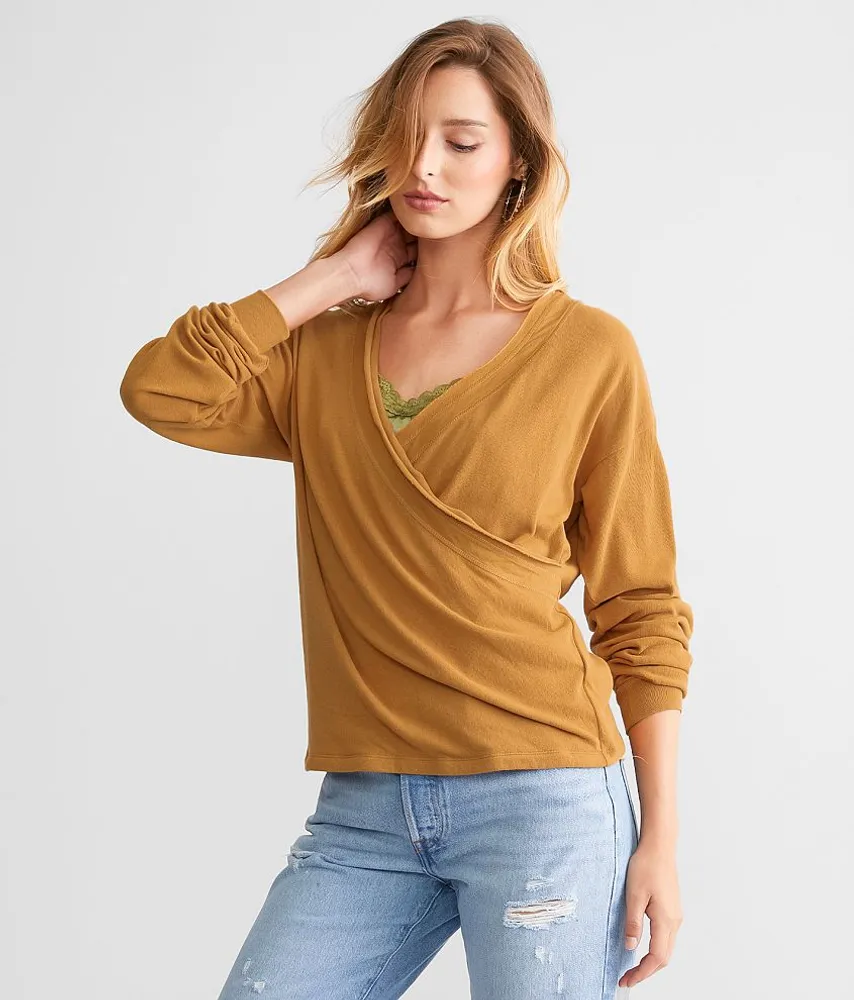 Surplice Raw Edge Top