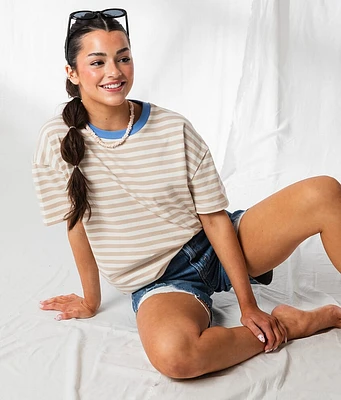 33 Coastal Striped Ringer Oversized T-Shirt