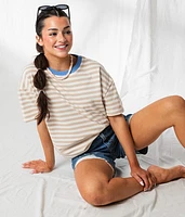 33 Coastal Striped Ringer Oversized T-Shirt