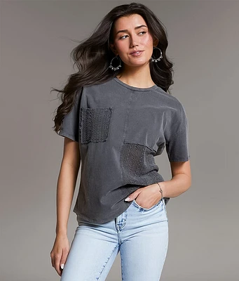 BKE Pieced Crochet T-Shirt