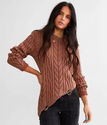 Gilded Intent Cable Knit Sweater