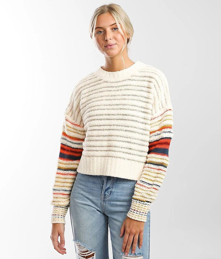 Reverse Seam Striped Sweater