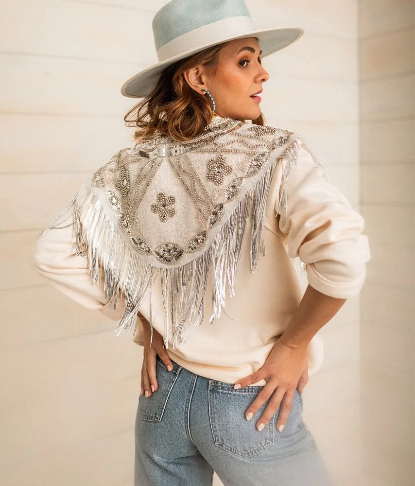 Sequin Fringe Pullover