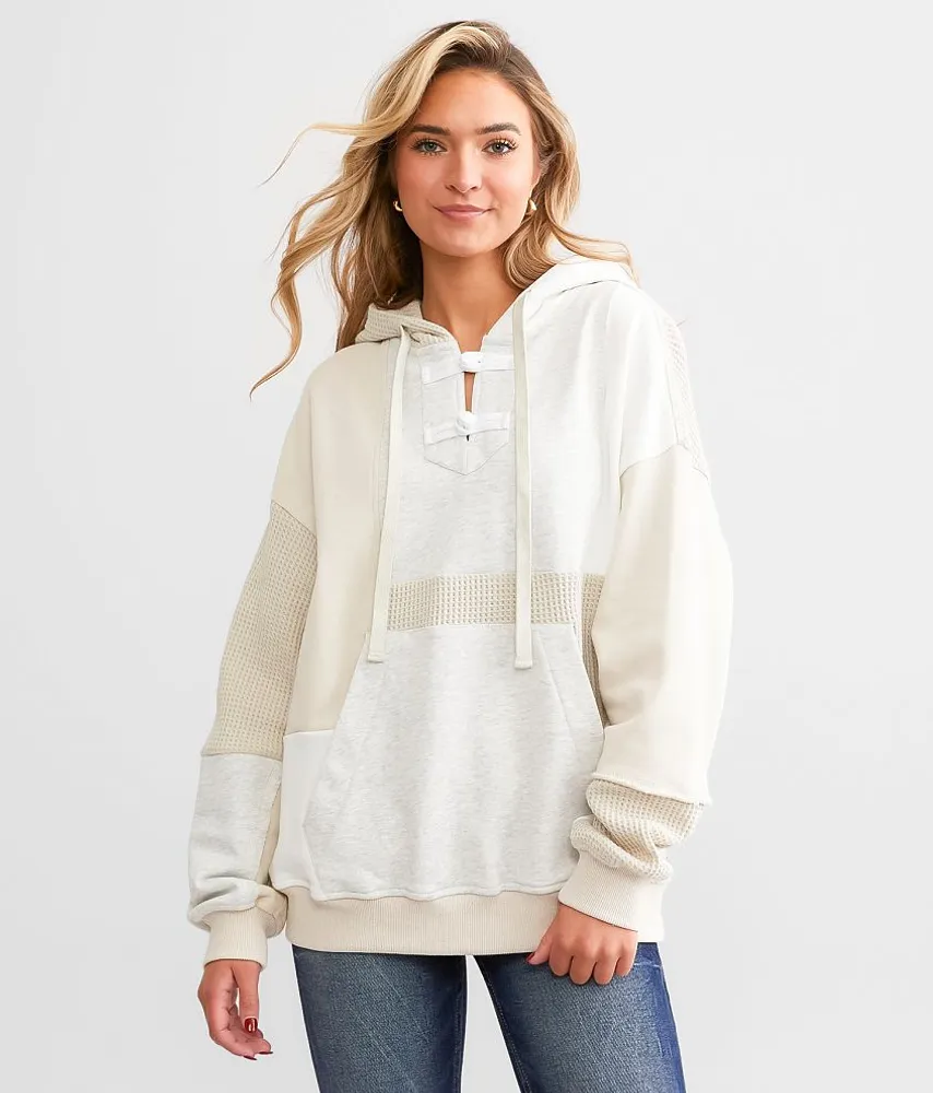 Pieced Hooded Sweatshirt