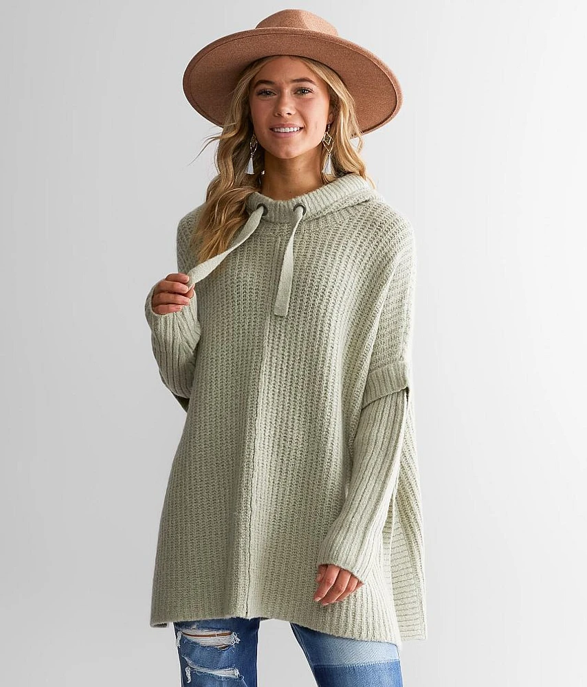 Hooded Poncho Sweater