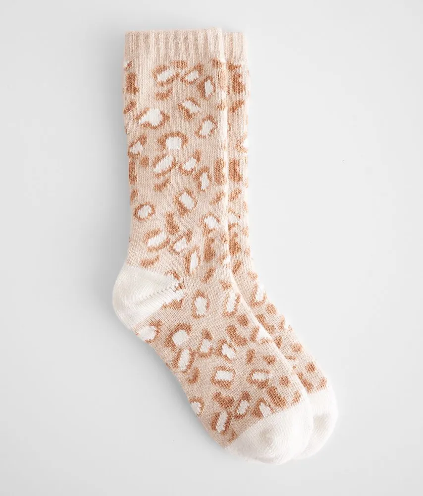 BKE Leopard Cozy Boot Socks