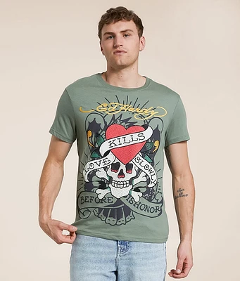 Ed Hardy Rhinestone Skull T-Shirt