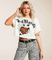 Ed Hardy Cross Heart Cropped T-Shirt