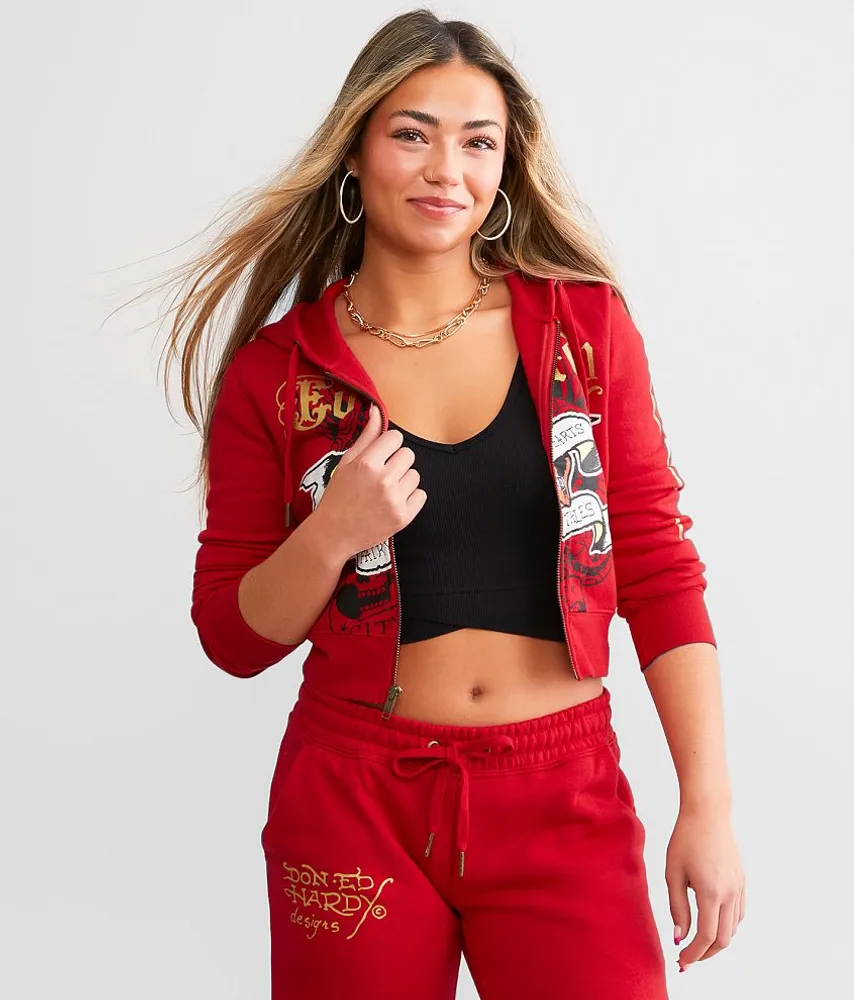 Y2K Broken Heart Cropped Hoodie