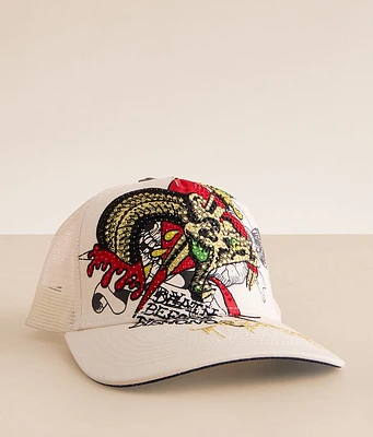 Ed Hardy Rhinestone Snake Trucker Hat