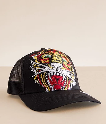 Ed Hardy Rhinestone Tiger Trucker Hat