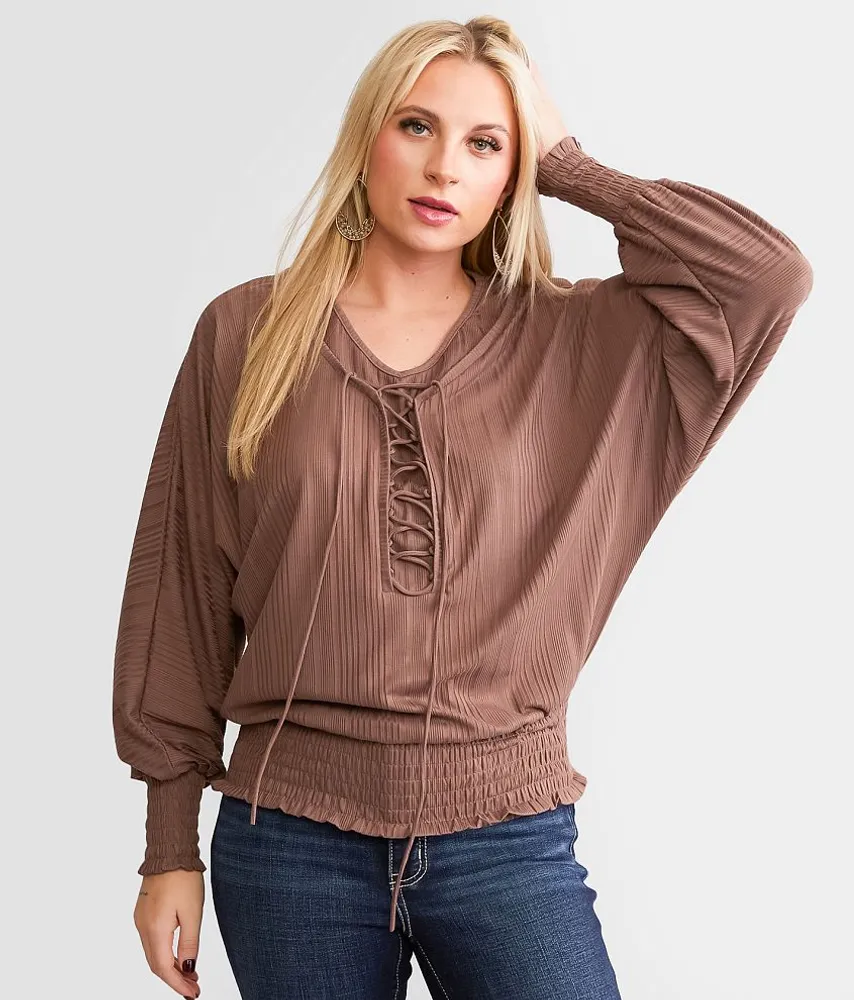 Daytrip Lace-Up Dolman Top