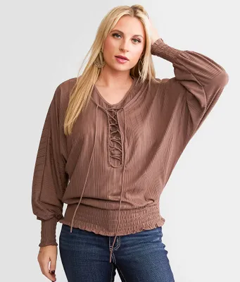 Daytrip Lace-Up Dolman Top