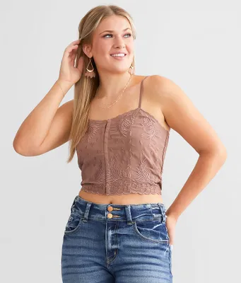 red by BKE Embroidered Tank Top
