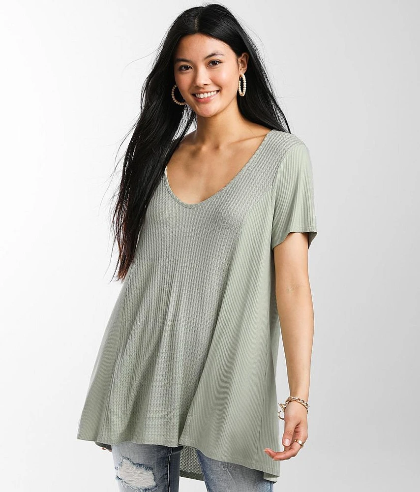 Waffle Knit Tunic Top