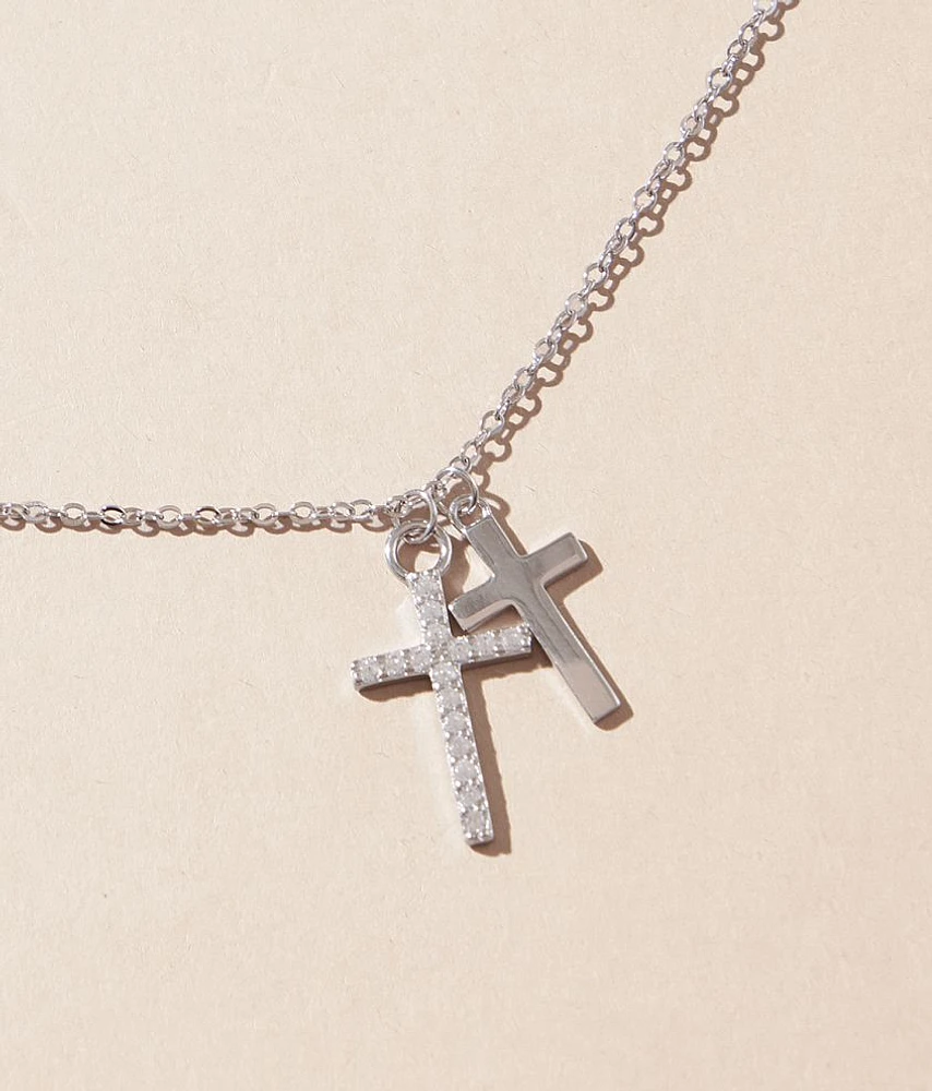 Double Cross Necklace