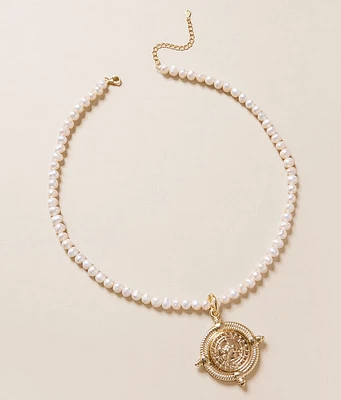 Sahira Jewelry Design Coin Faux Pearl Necklace