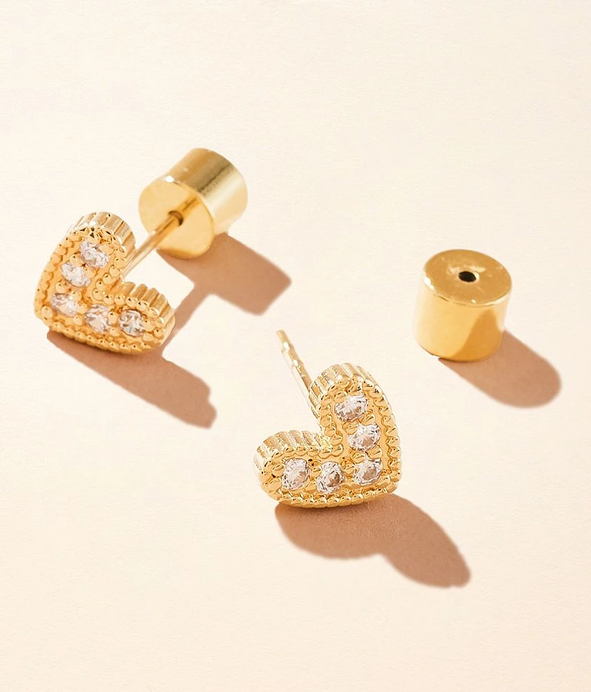 Nia Pave Heart Earring