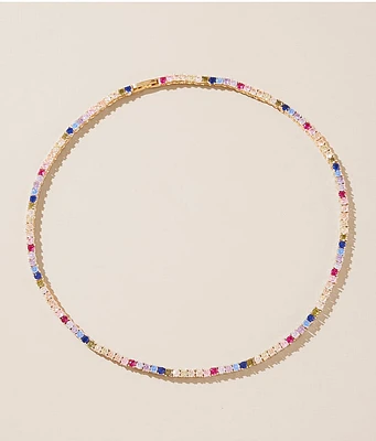 Sahira Jewelry Design Rainbow Tennis Necklace