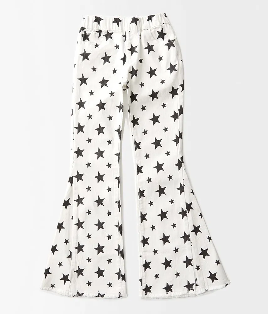 Girls - Star Print Flare Stretch Jean