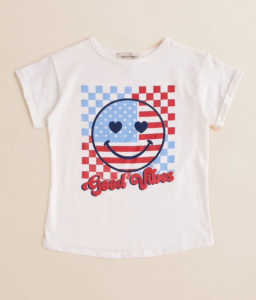 Girls - Saints & Hearts Good Vibes America T-Shirt