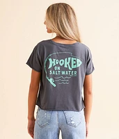 Salt Life Hooked On Salt Water Cropped T-Shirt