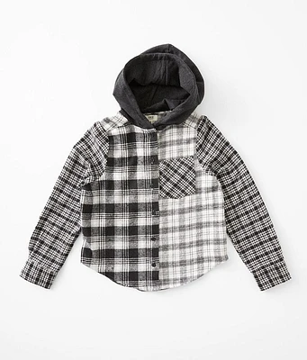 Girls - BKE Hooded Split Plaid Shirt