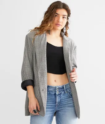 Know One Cares Oversized Plaid Blazer