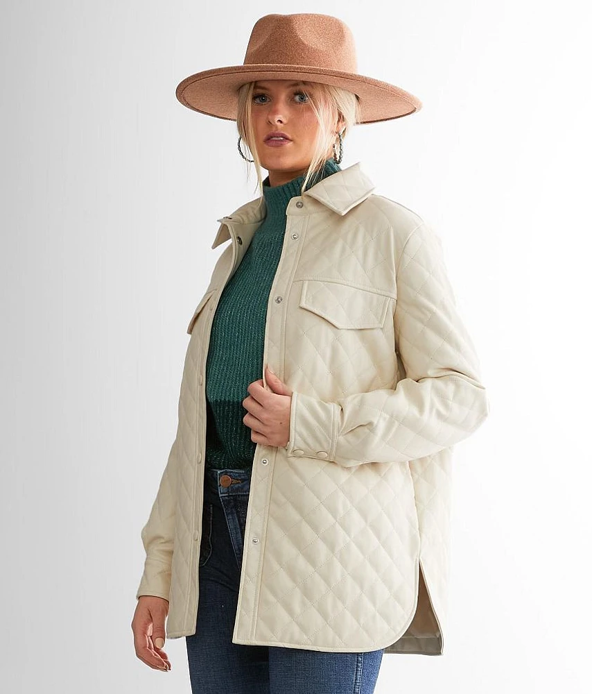 BKE Faux Leather Shacket
