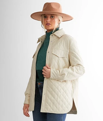 BKE Faux Leather Shacket