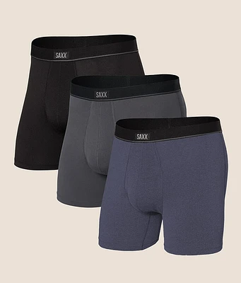 SAXX 3 Pack Essential Cotton Stretch Boxer Briefs