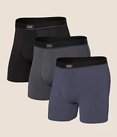 SAXX 3 Pack Essential Cotton Stretch Boxer Briefs