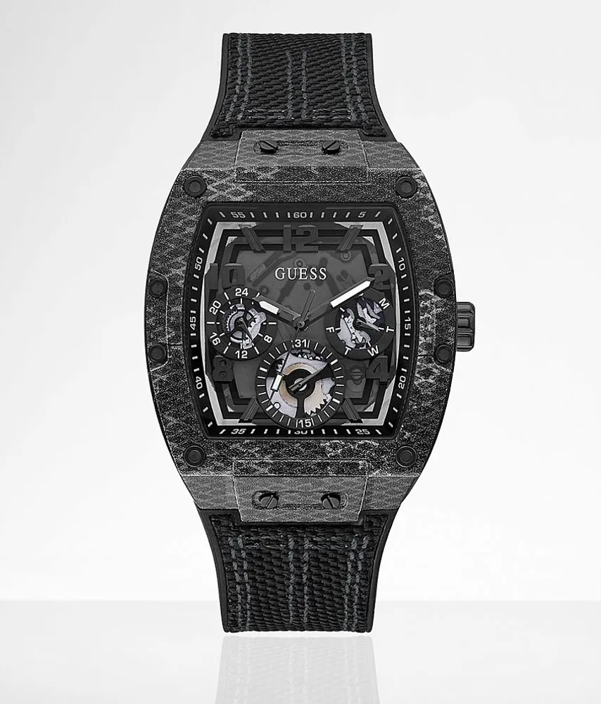 Guess Black Nylon Silicone Flex Watch
