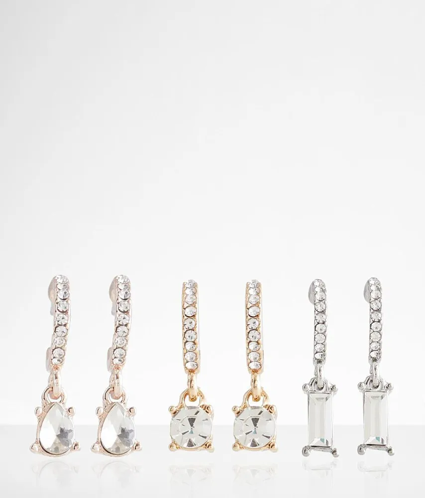boutique by BKE 3 Pack Glitz Earring Set
