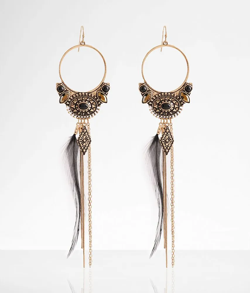 Western Feather Drop Earring