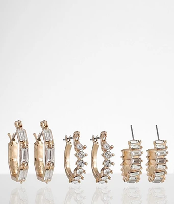 boutique by BKE 3 Pack Glitz Earring Set