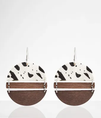 boutique by BKE Cow Print Fur Drop Earring
