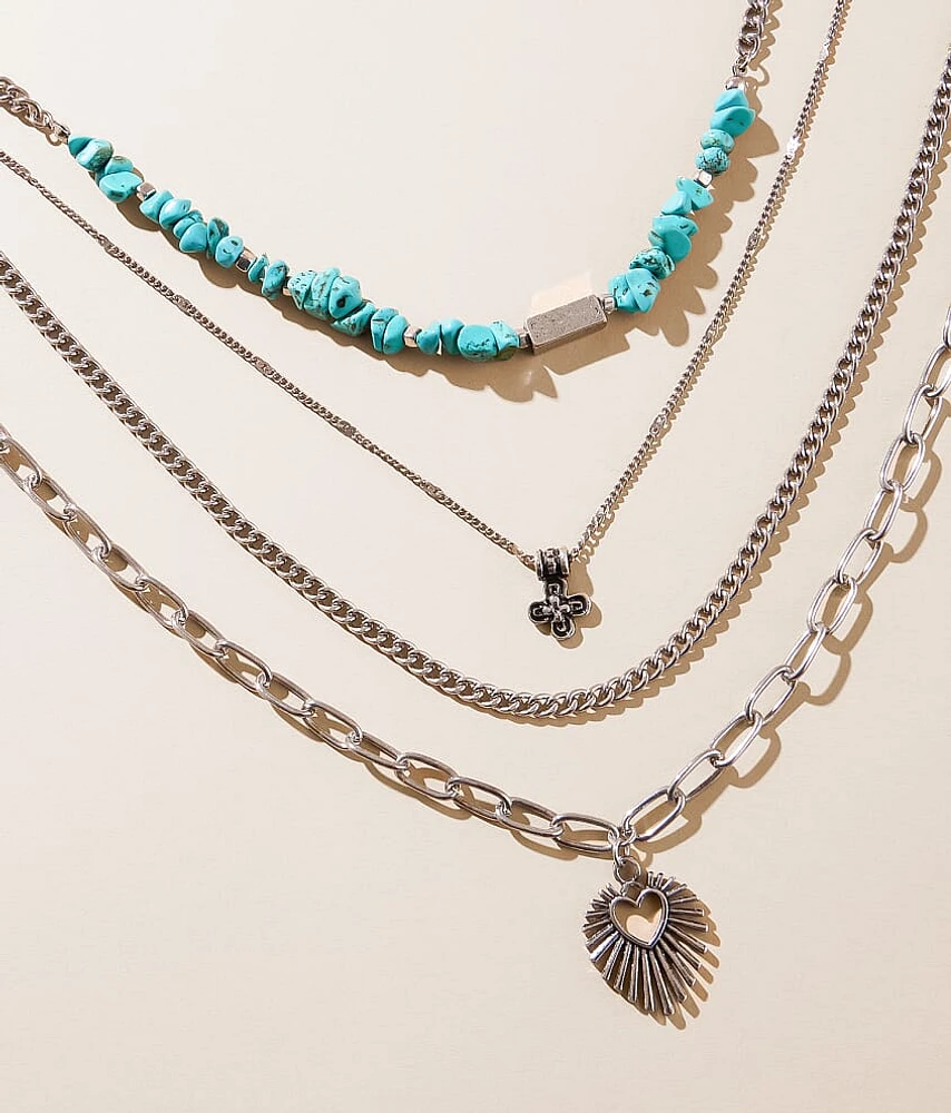 Sterling & Stitch 2 Pack Layered Western Necklace Set