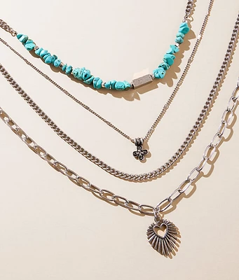 Sterling & Stitch 2 Pack Layered Western Necklace Set