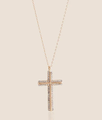 boutique by BKE Glitz Cross Necklace