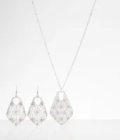 boutique by BKE Rhinestone Earring & Necklace Set