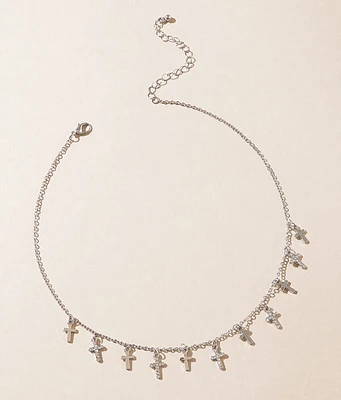 boutique by BKE Glitz Multi Cross Necklace